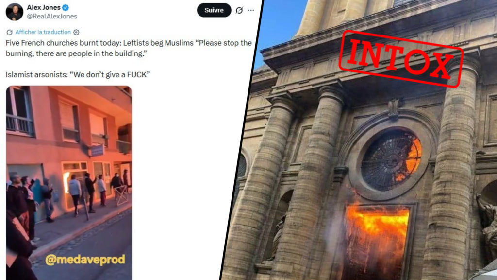 "Cinq églises brûlées en un jour par des musulmans" ? Un chiffre inventé par des comptes islamophobes